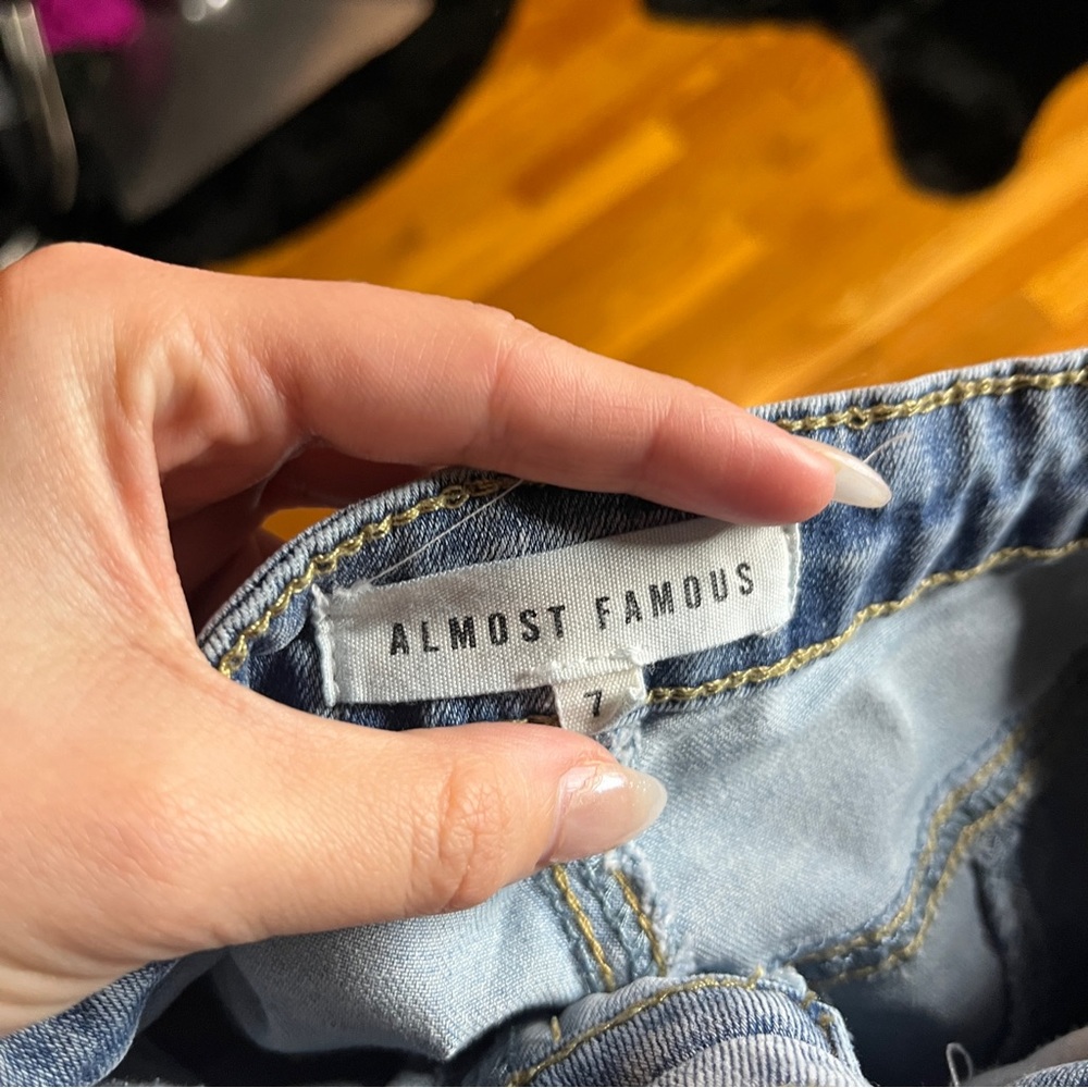 Almost Famous Two Toned Spliced Patchwork Jeans S… - image 4